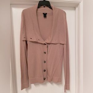 Ann Taylor long sleeve button front cardigan sweater size Large- terracotta